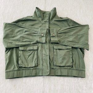 Sonoma Goods For Life Womens Green Long Sleeve Utility Pocket Jacket Size 2X